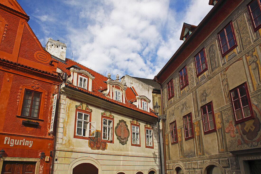 Alte Gebäude und Architektur in der Altstadt; Chesky Krumlov Jihocesky Tschechische Republik