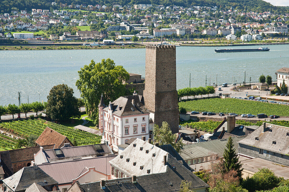 Boosenburg Castle And The Rhein River; Rudesheim Am Rhein Rheingau-Taunus-Kreis Germany