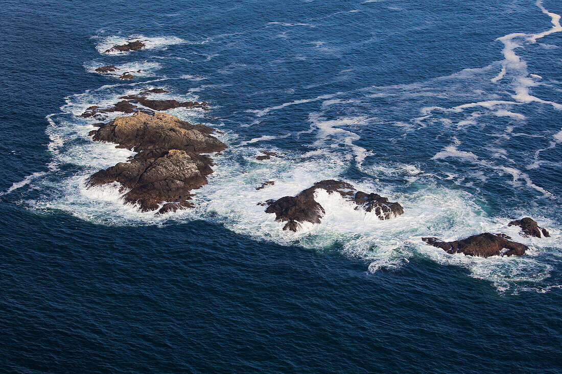 Luftbildaufnahmen von Clayoquot Sound bei Tofino; British Columbia Kanada