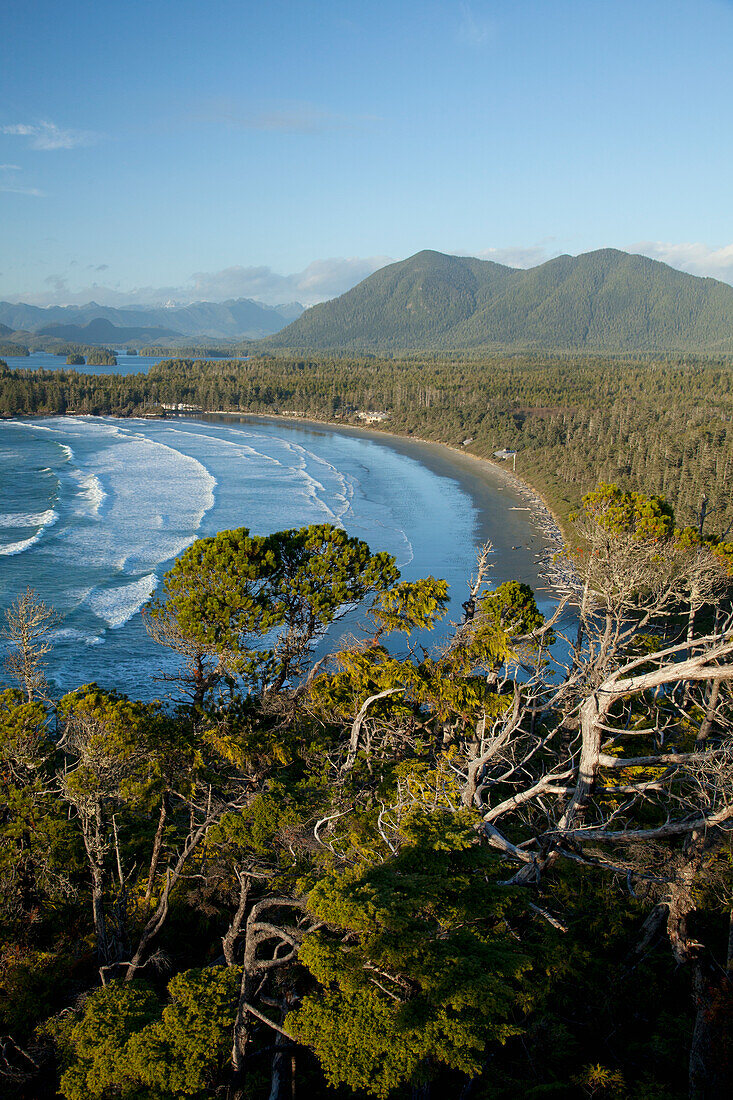 The View Of Cox Bay And Surrounding Mountains Near Tofino; British Columbia Canada