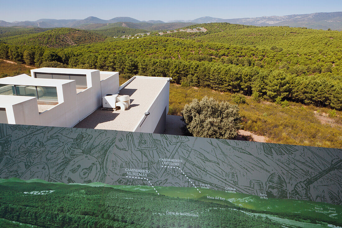 Panorama Showing Position Of Moorish And Christian Camps And The Battlefield Of Navas De Tolosa At The Museum Of The Battle Of Navas De Tolosa 1212; Santa Elena Jaen Province Spain