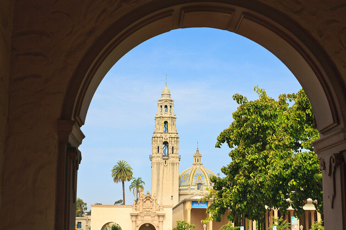 Museum Of Man And The California Bell Tower In Balboa Park; San Diego California United States Of America