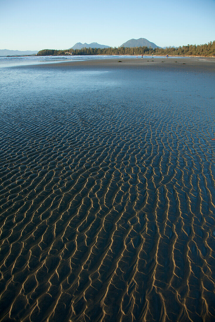 Ripples Form In The Sand At Chesterman's Beach And Frank Island Near Tofino; British Columbia Canada