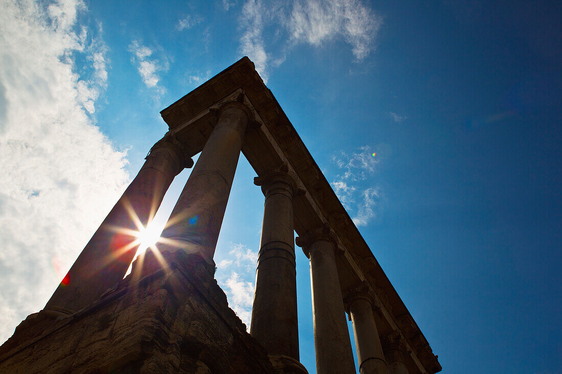 Temple Of Saturn Roman Forum; Rome Italy