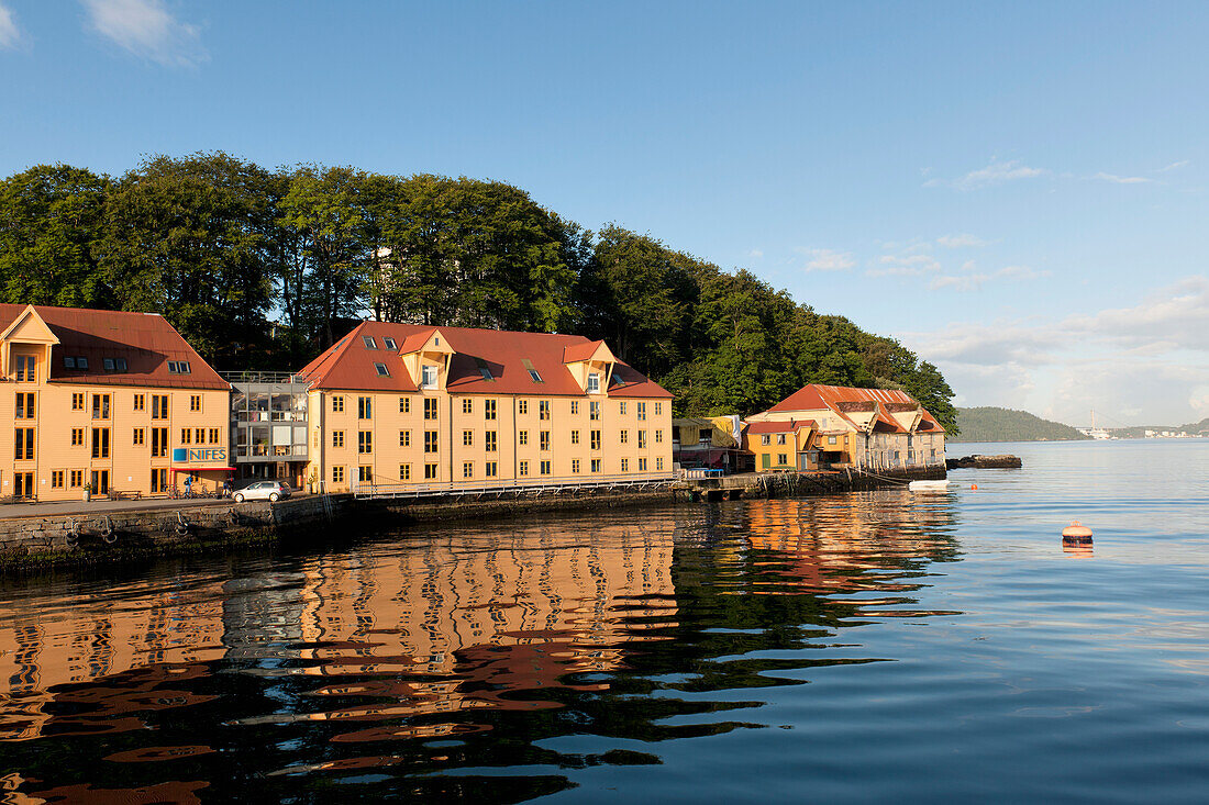 Buildings Along The Coast; Bergen Norway