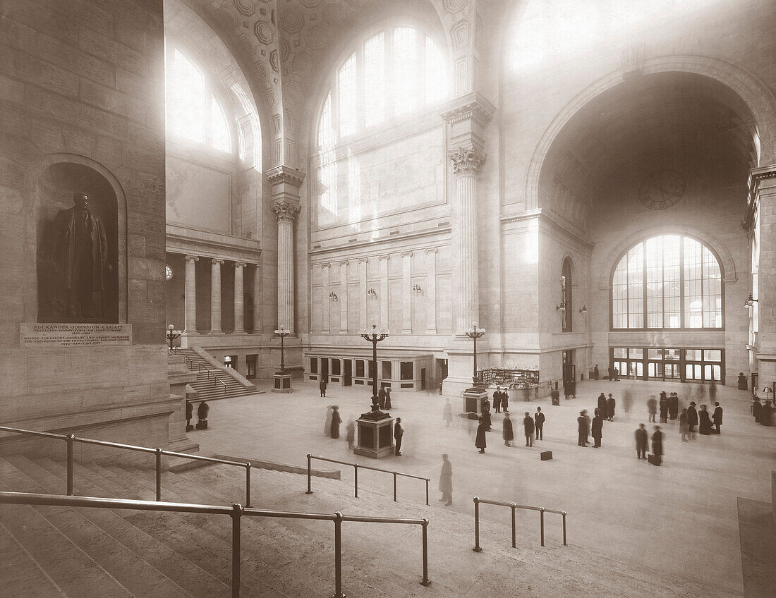 Main Waiting Room, Pennsylvania Station, New York City, New York, USA, Unidentified Artist, 1911