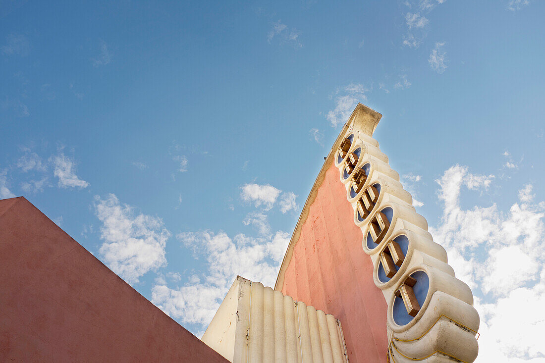 Low Angle View of Art Deco Movie Theater Sign