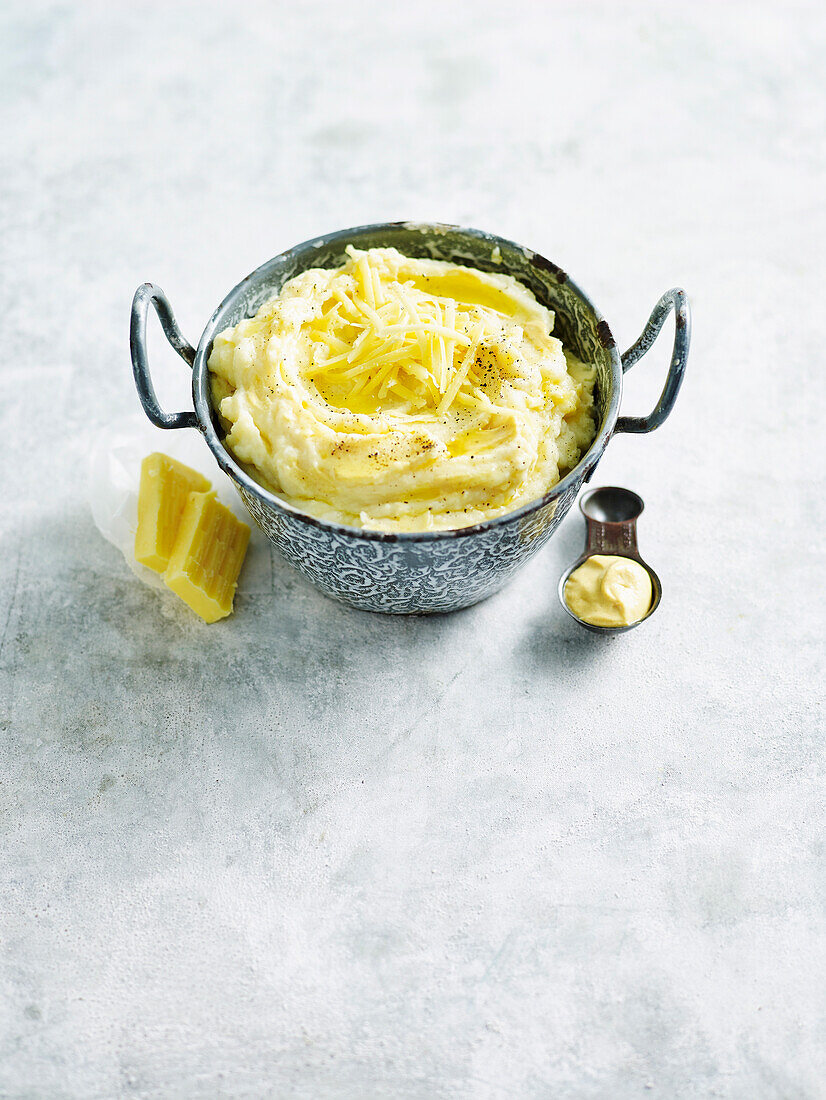 Mustard and cheddar potato mash