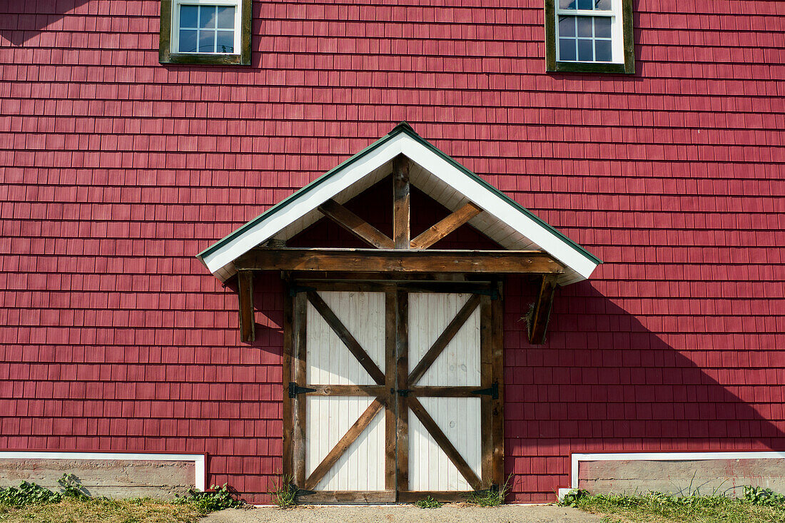 Red Barn with White Doors