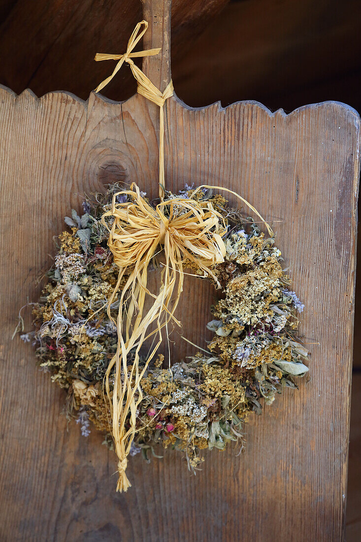 Wreath made from dried blossoms