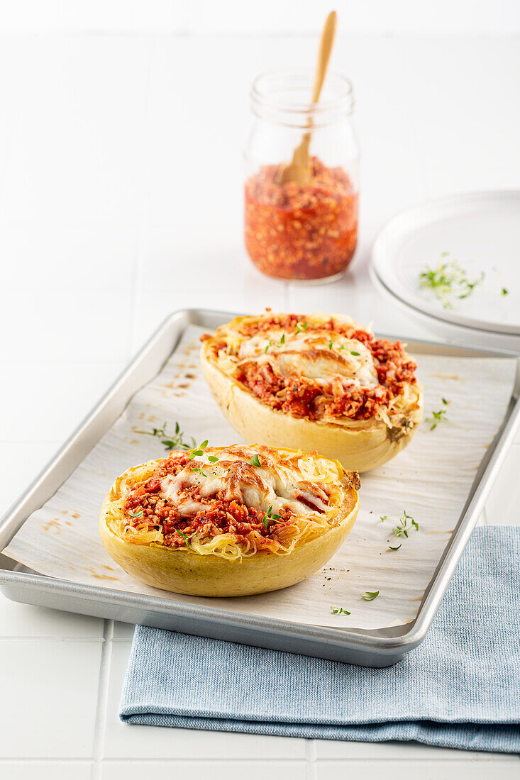 Stuffed spaghetti squash