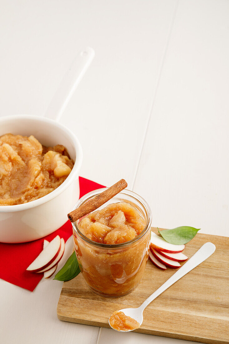 Homemade apple compote