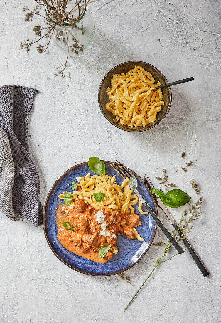 Spaetzle with mushroom sauce