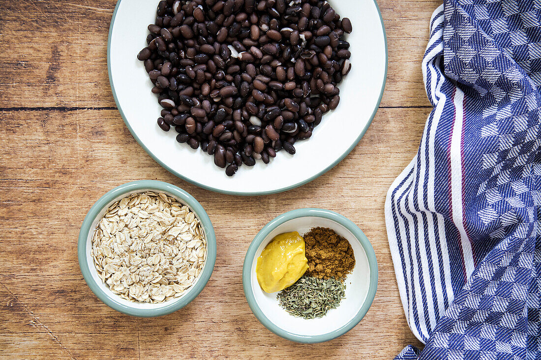 Ingredients for vegan bean patties