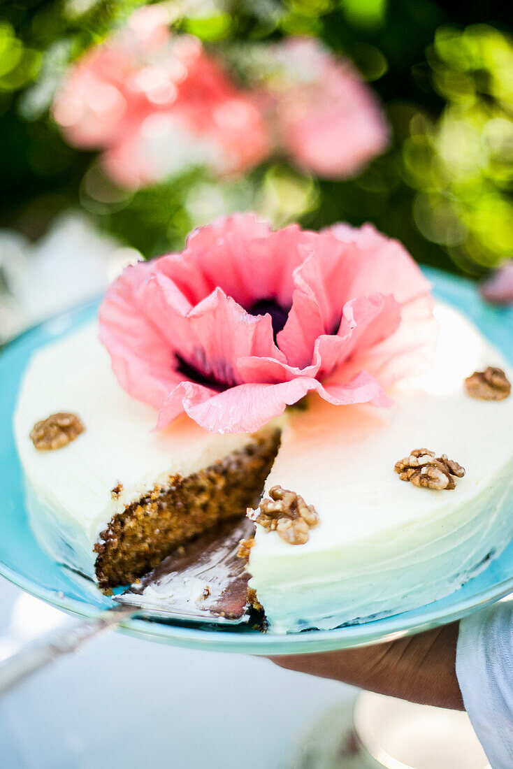 Carrot cake with walnuts