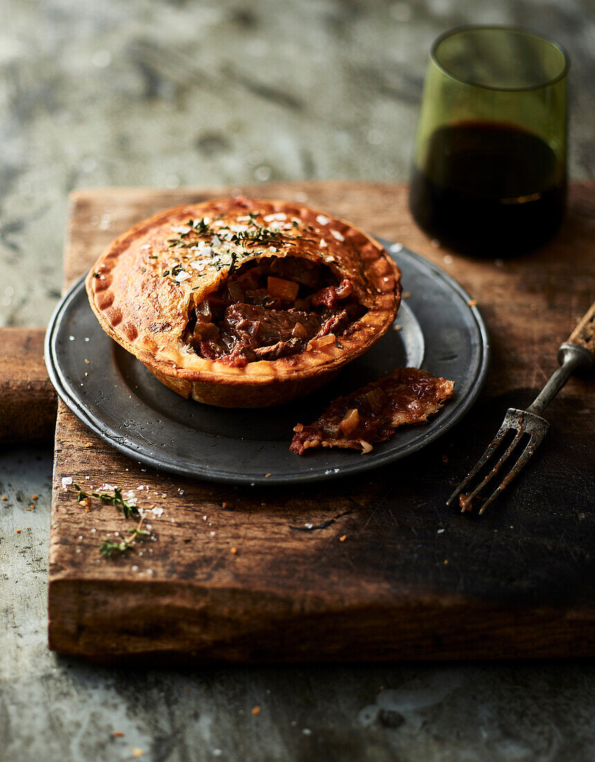 Rindfleisch-Shiraz-Pie