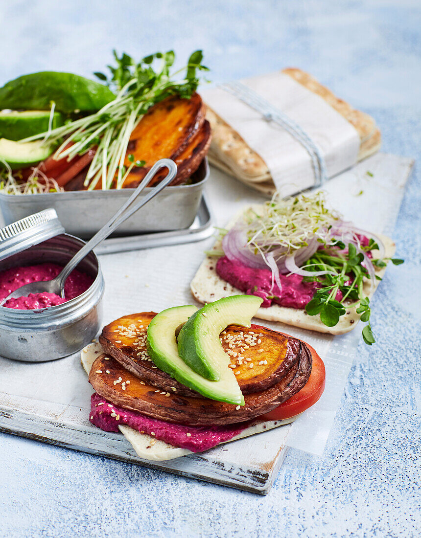 Sweet potato open sandwiches