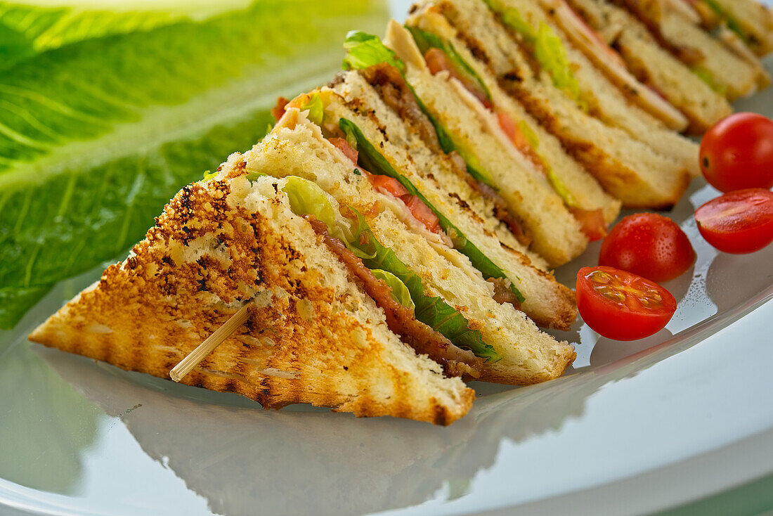 Skewered sandwich corners