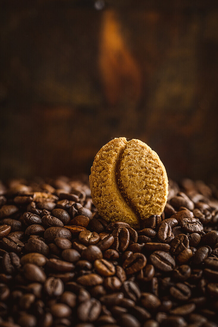 Kaffeebohnen und Kaffeeplätzchen