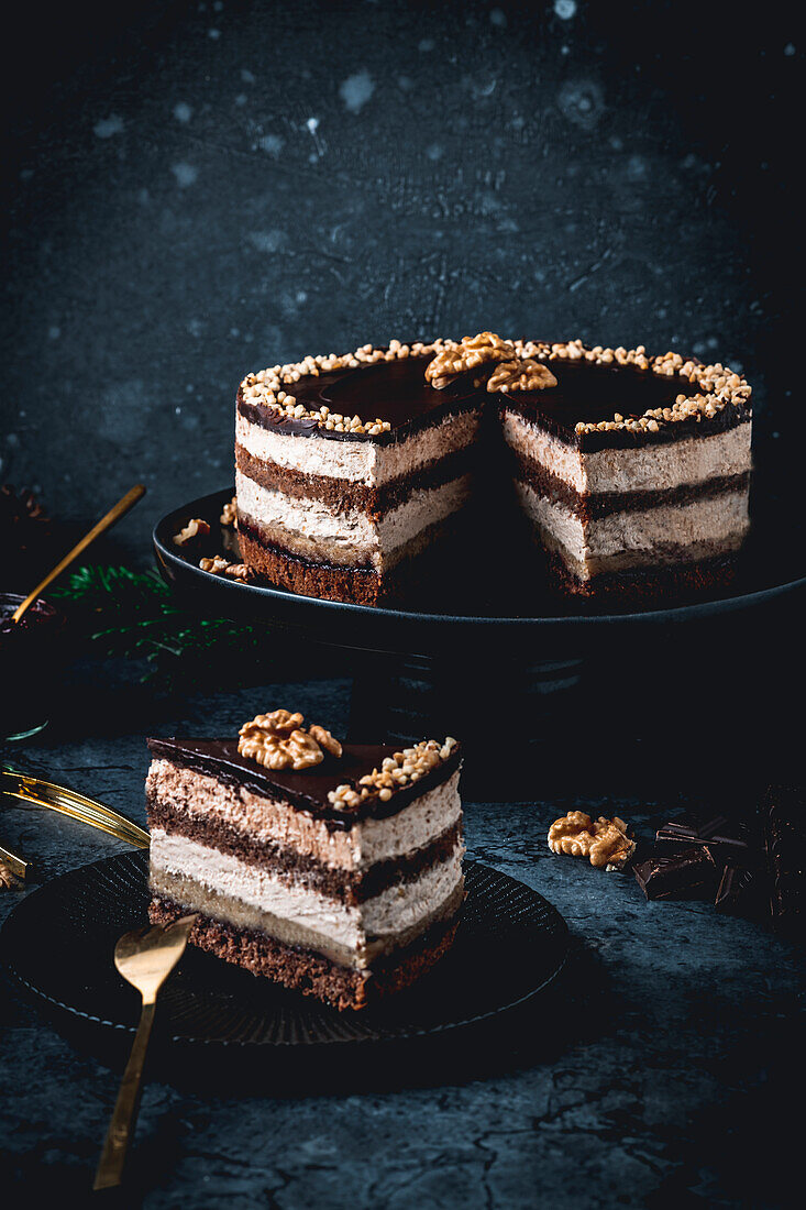 Slovak Rum Walnut Cake