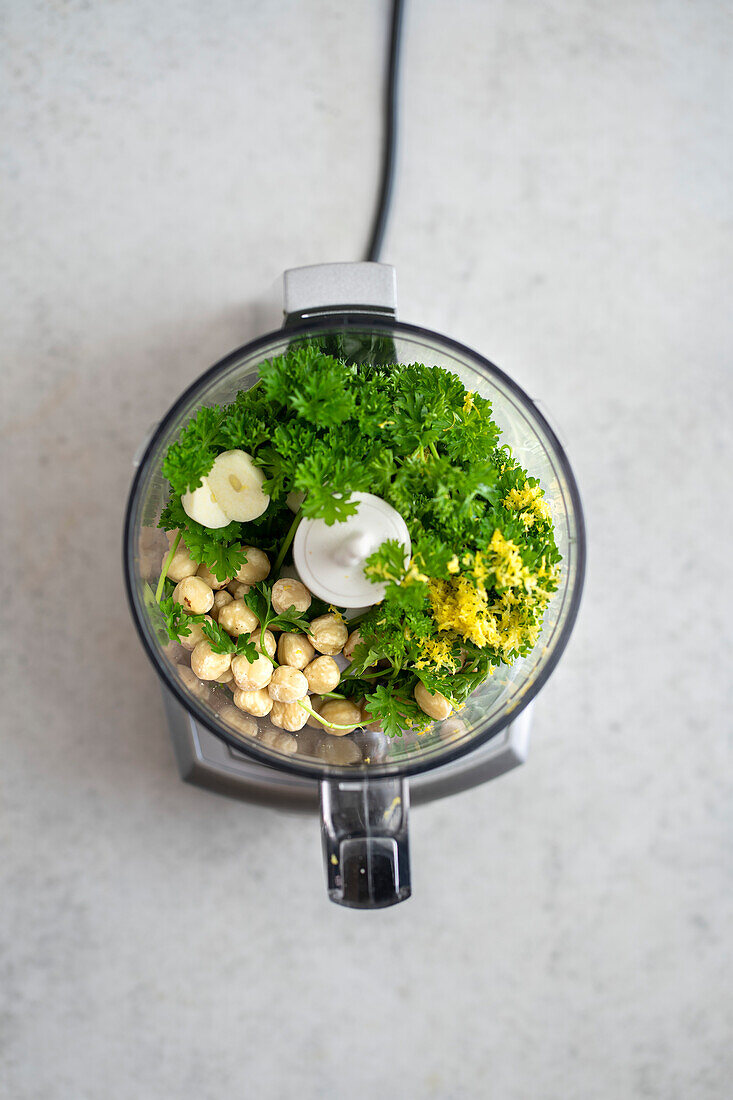 Gremolata of parsley, hazelnuts, garlic and lemon