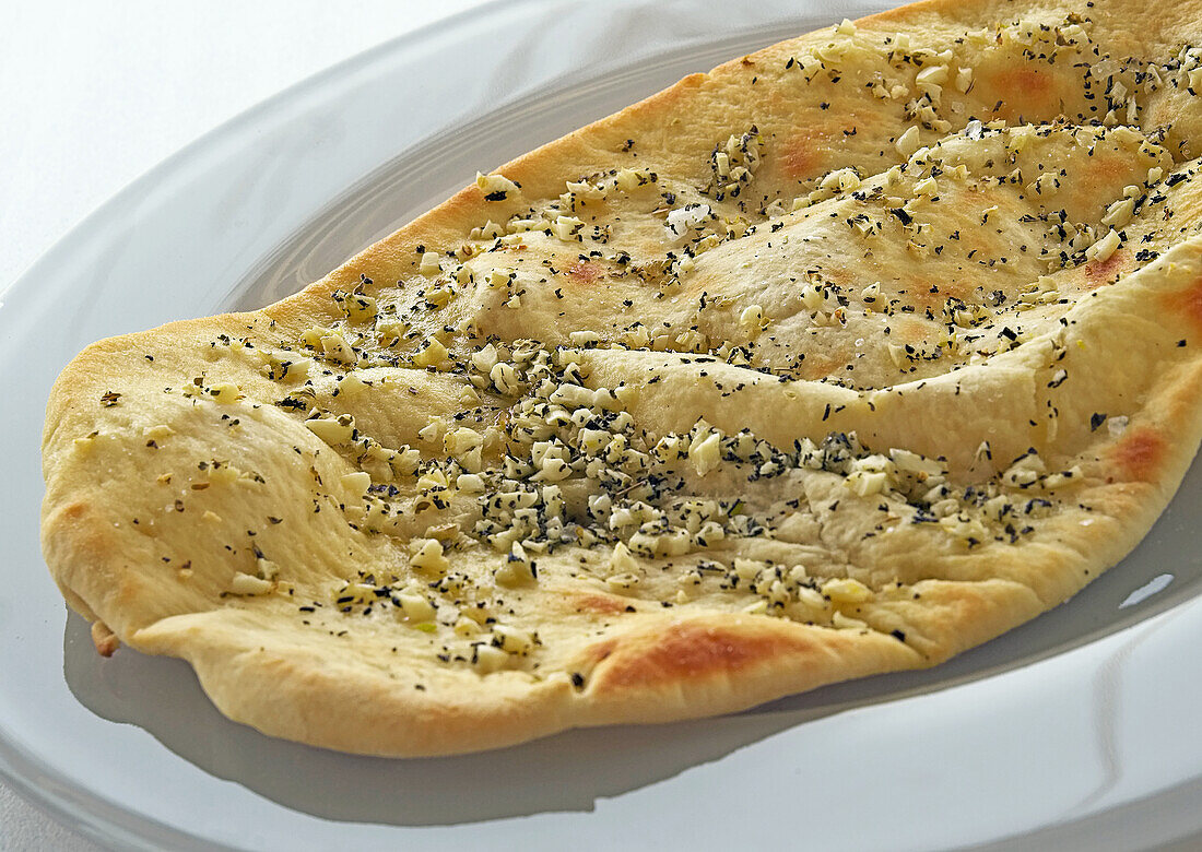 Pizza dough with garlic