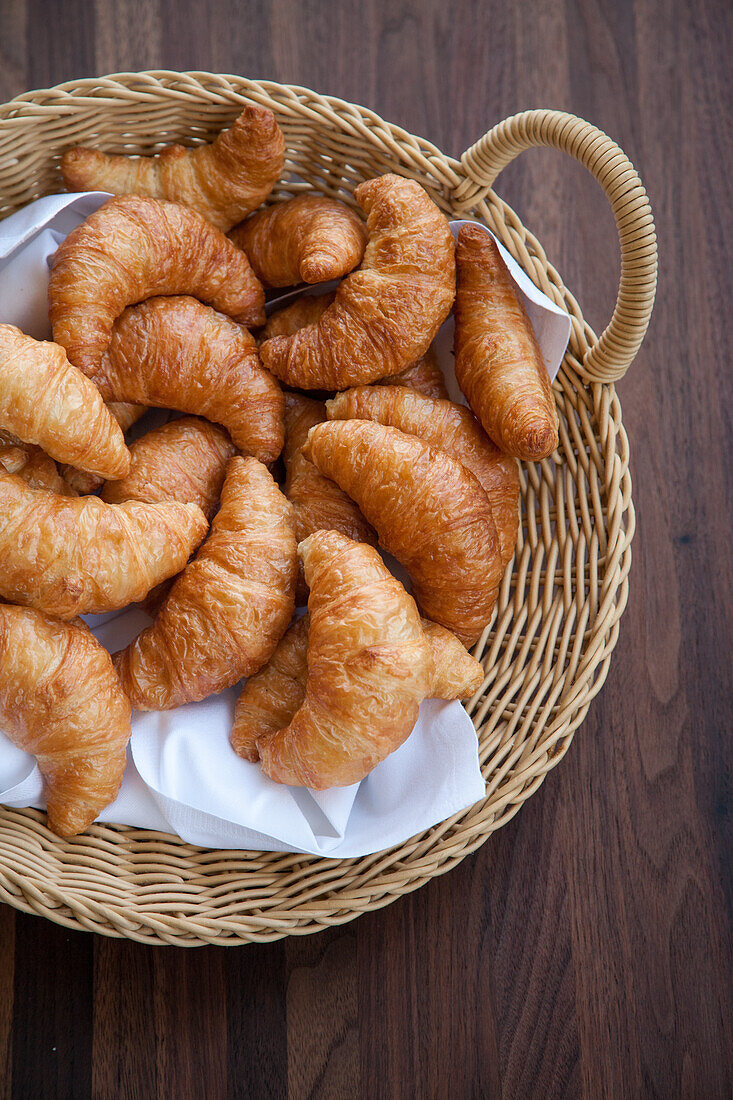 Croissants in a basket