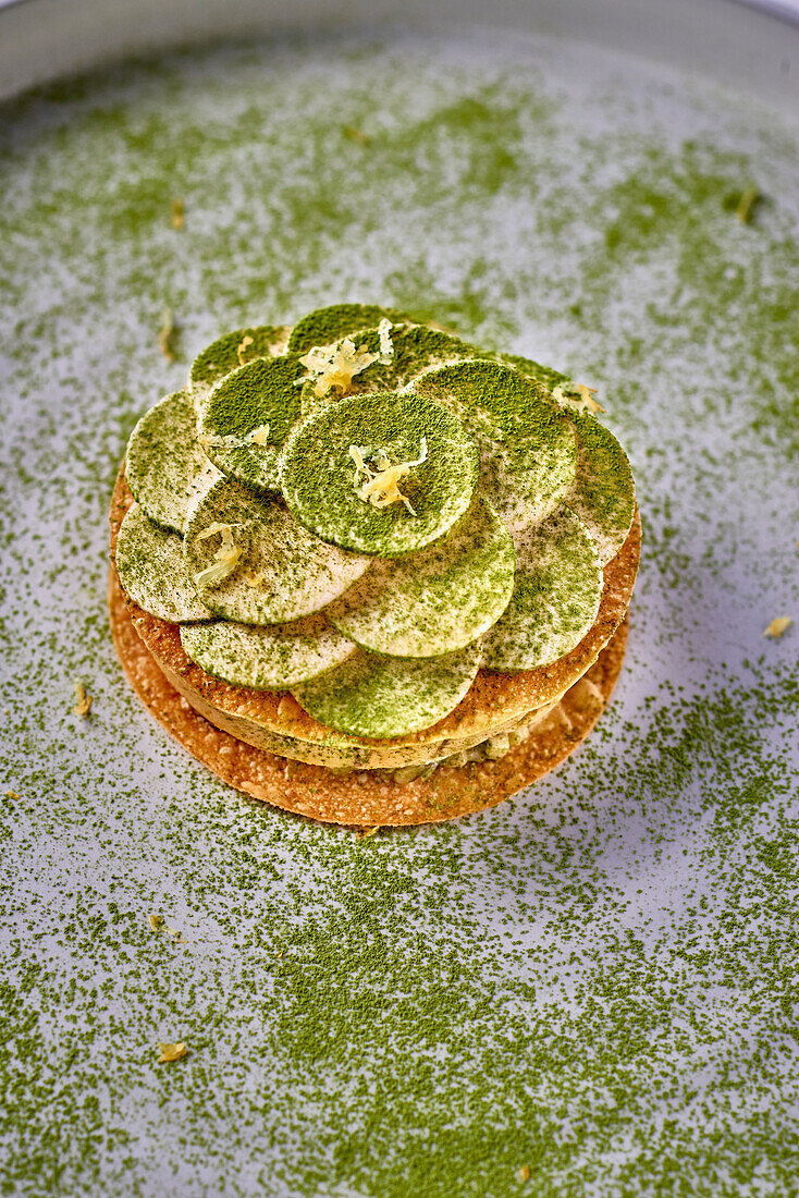 Half-cooked matcha foie gras