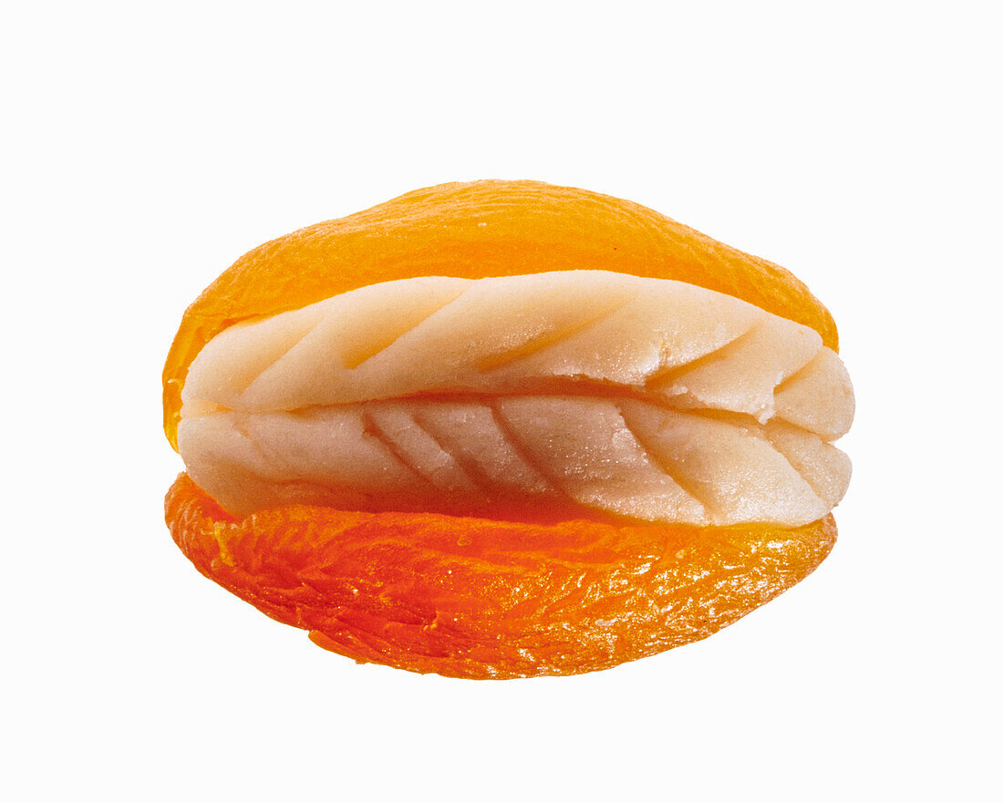 Dried apricot with marzipan filling