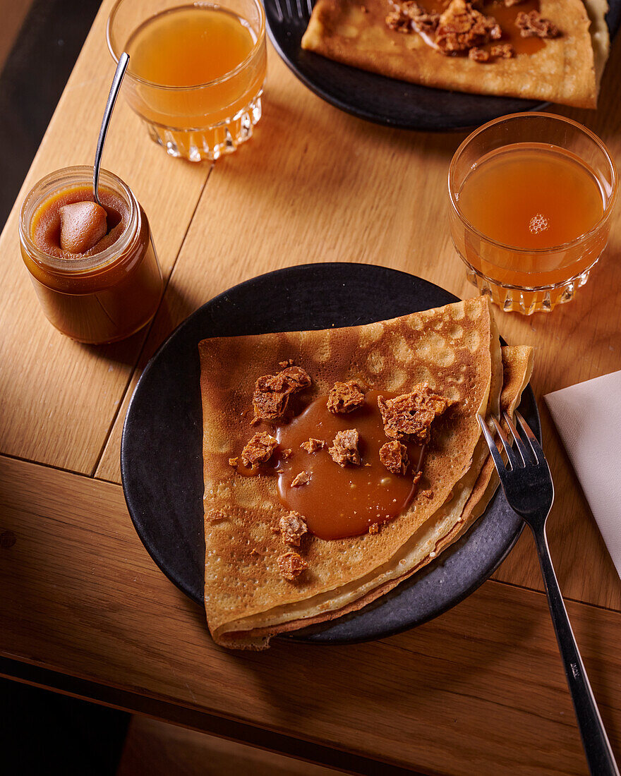Crêpes with salted caramel butter