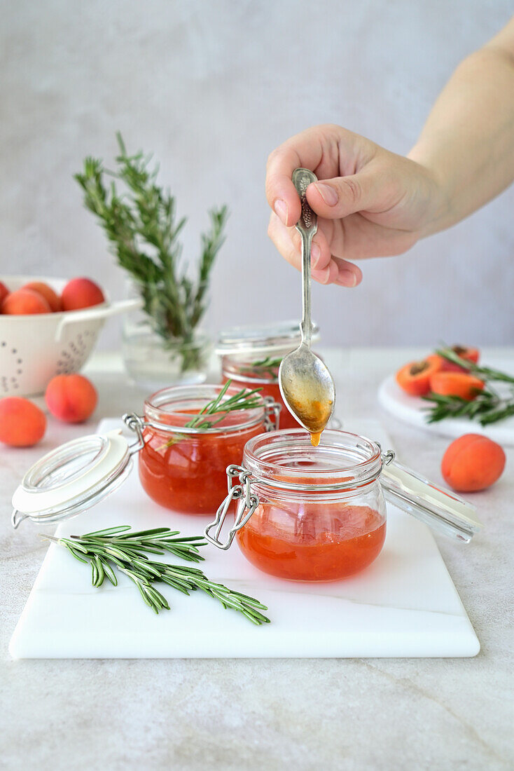 Apricot rosemary jam