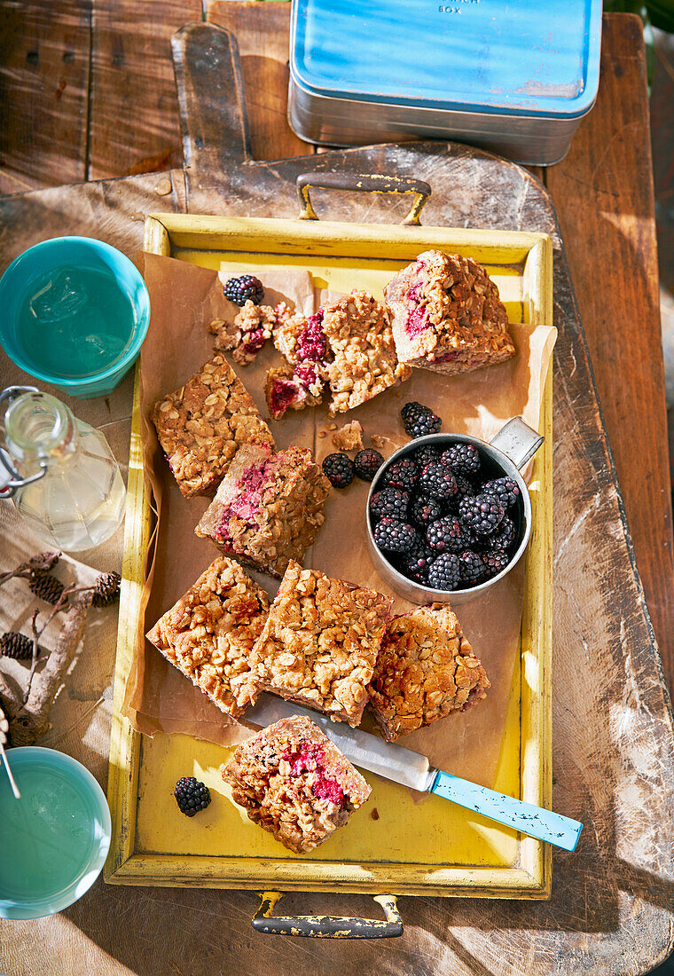 Blackberry Hazelnut Flapjack Crumble