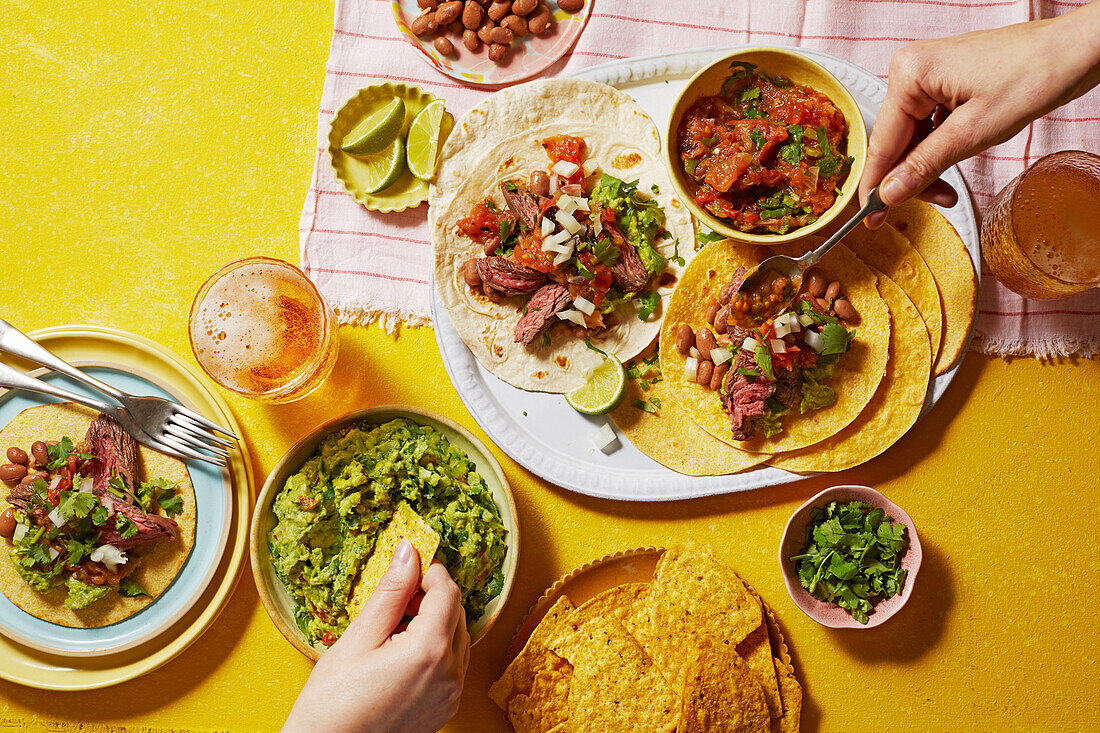 Tacos with carne asada (Mexico)