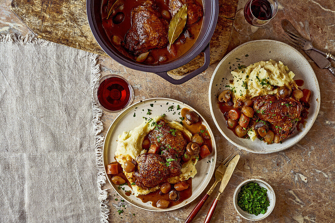 Coq au Vin aus dem Slow Cooker