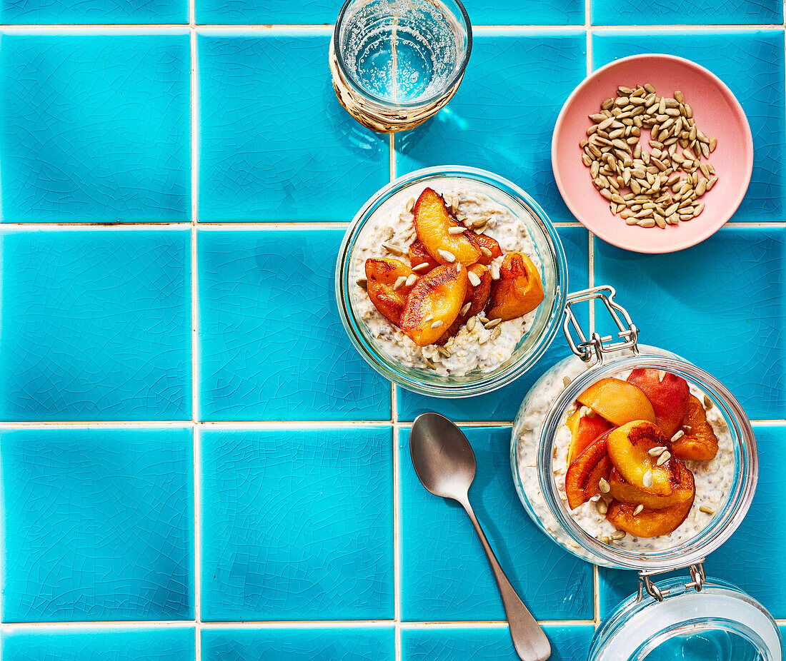 Overnight Oats with Apricots and Yogurt