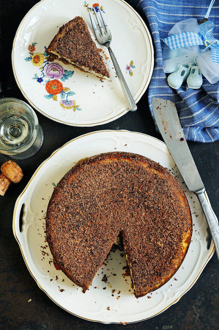 Chocolate tiramisu cheesecake