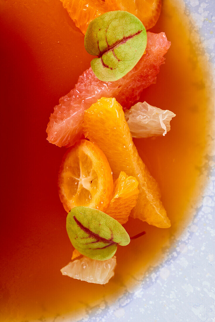 Citrus fruits in syrup