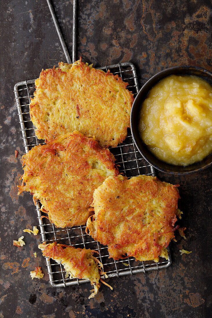 Potato pancakes with apple puree