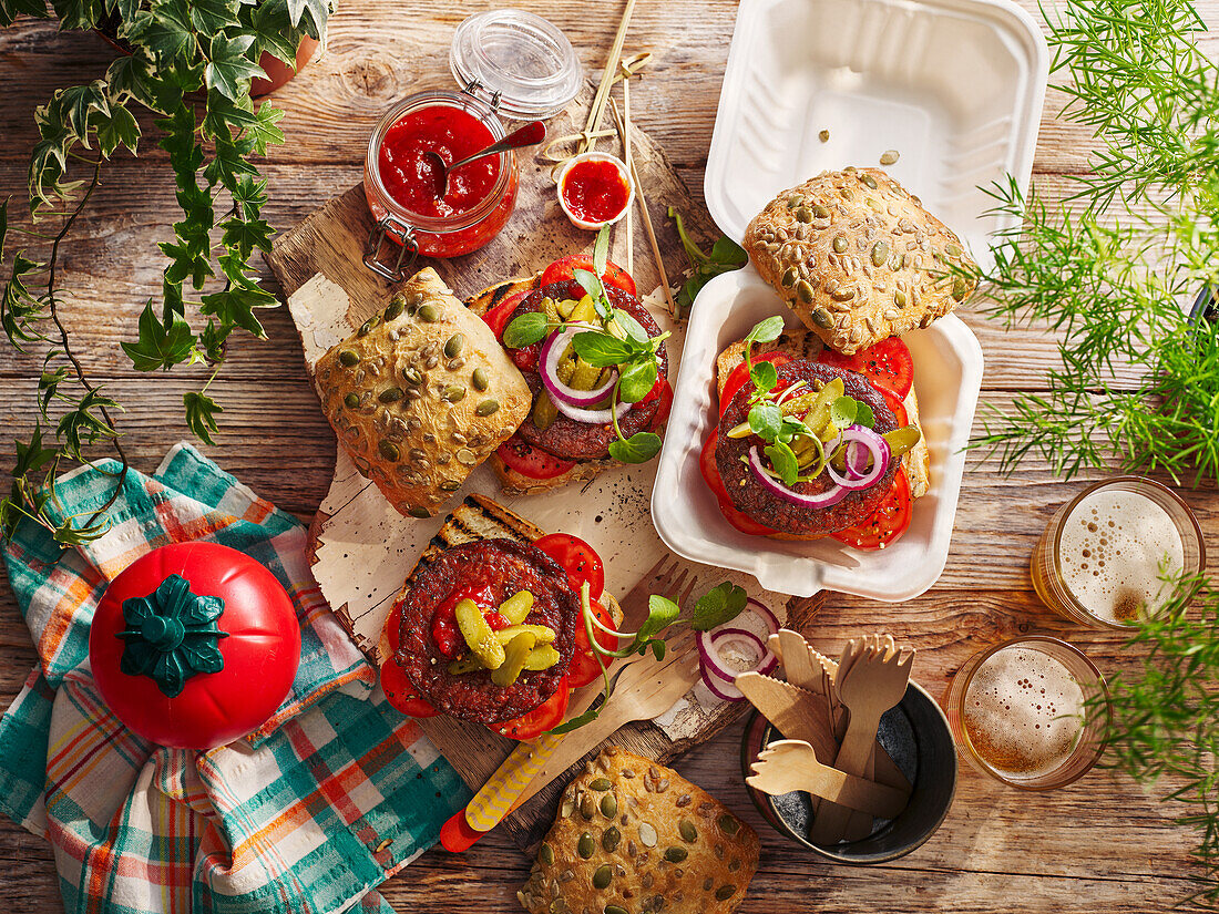 Vegan beet burger