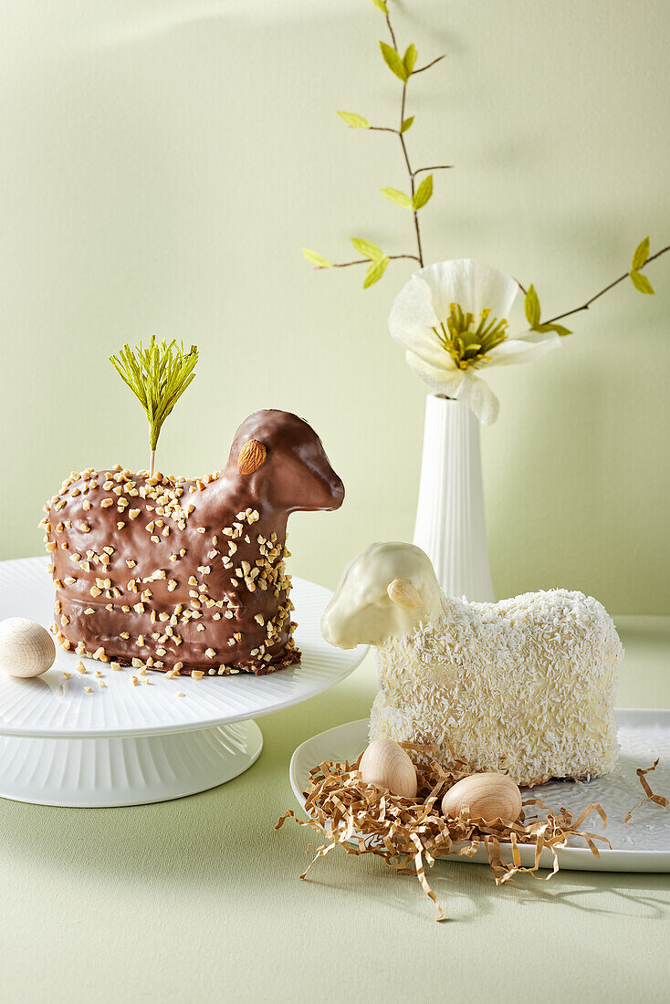 Black and white Easter lamb cake