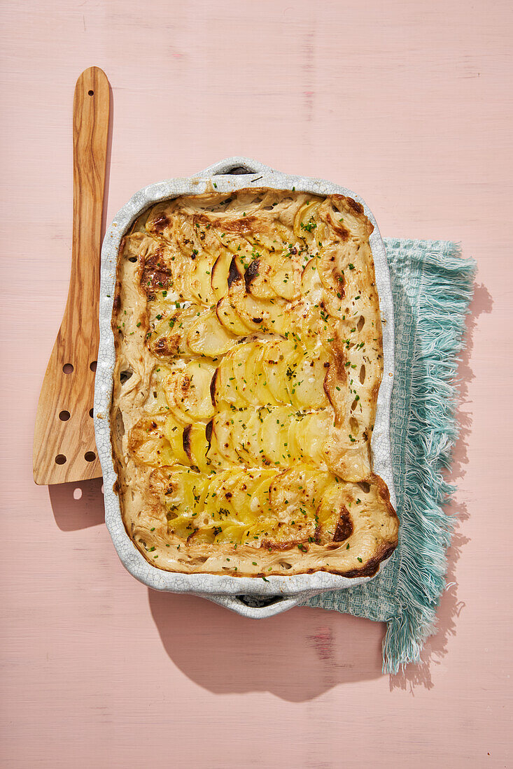 Potato gratin in baking tray Image downloaded by at 14:29 on the 11/01/17