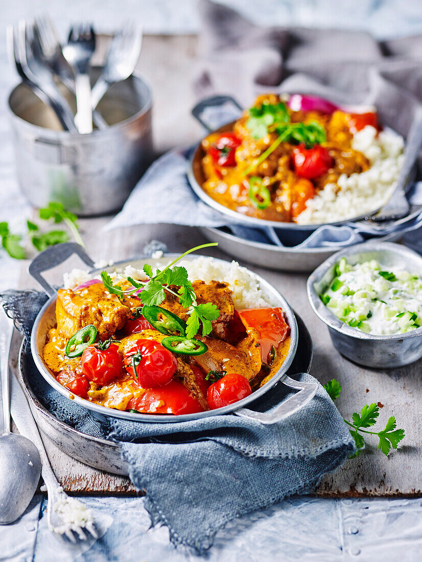 Chicken tikka with cauliflower rice