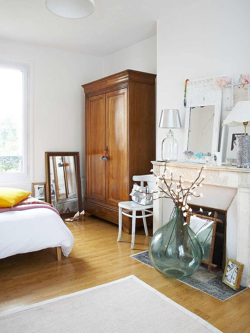 Master bedroom with fireplace