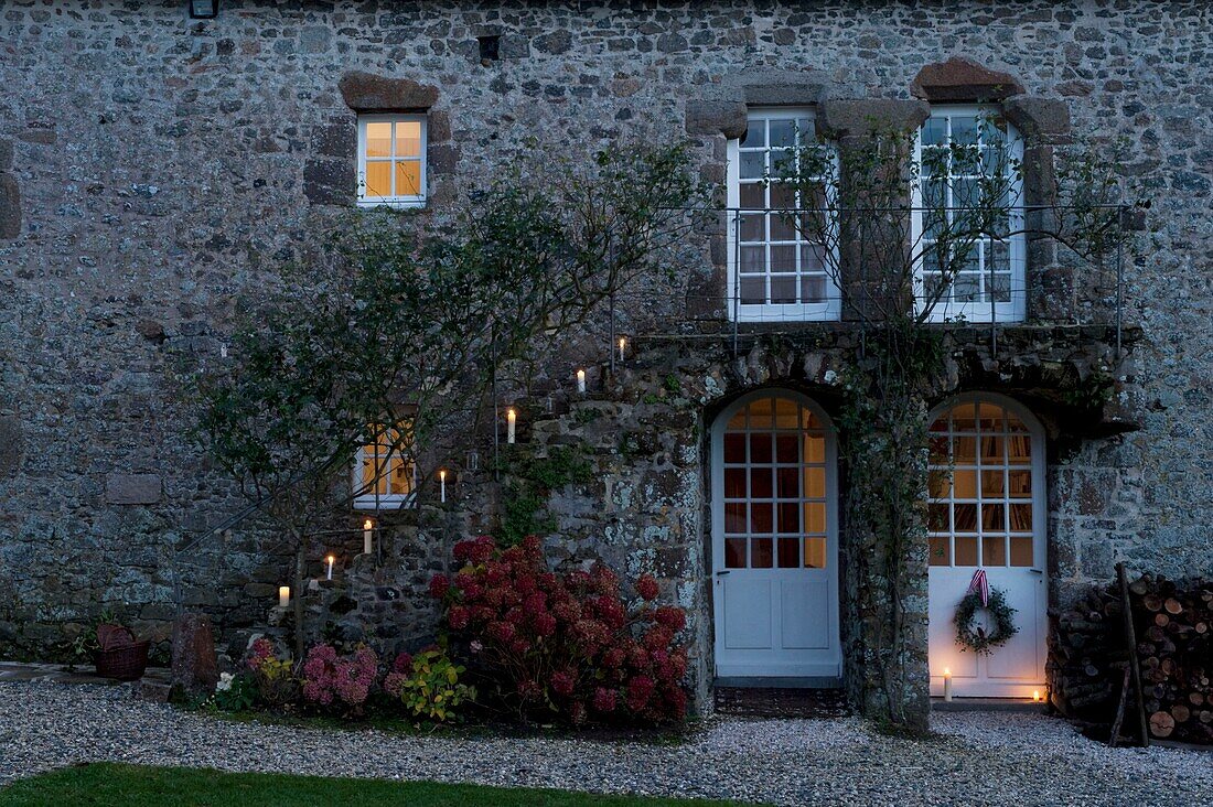 Back door of old mansion dusk