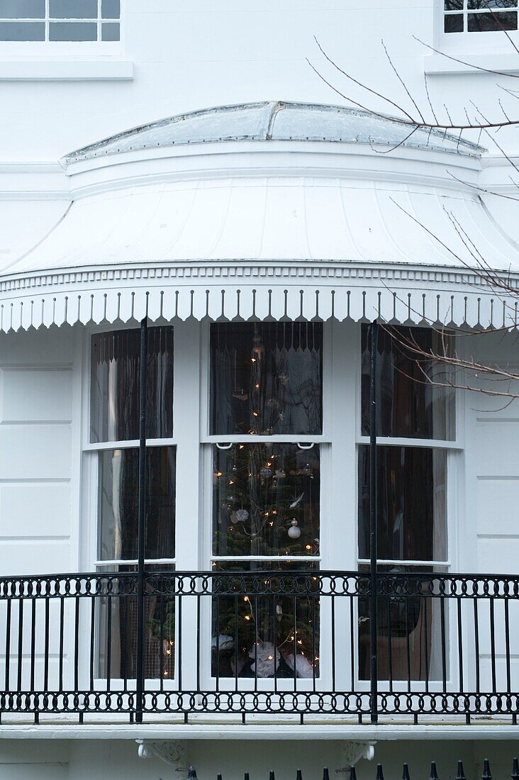 Christmas tree in house window