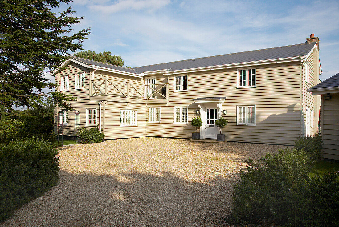 Gravel driveway of Hampshire farmhouse, England, UK