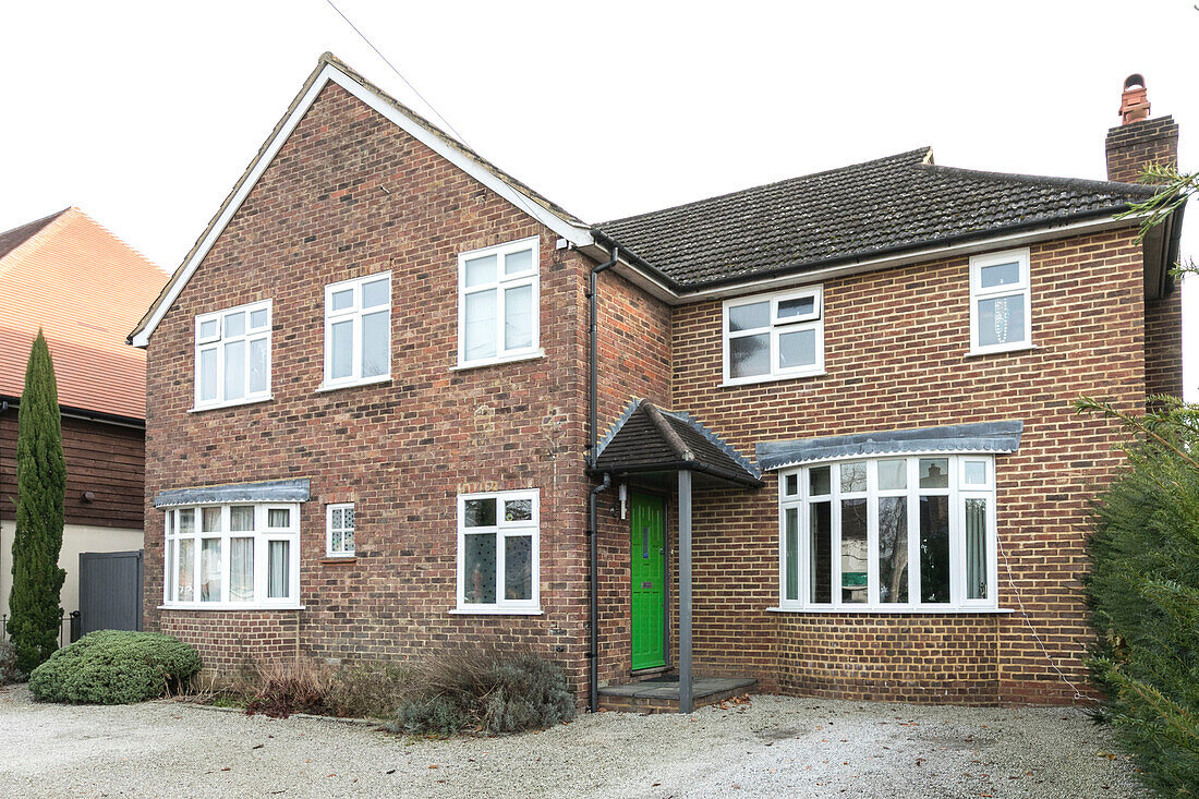 Brick exterior of detached Farnham home Surrey England UK