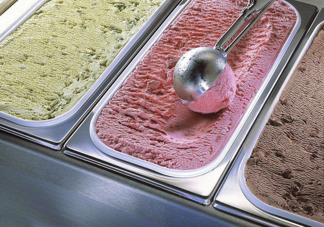 Three Different Types of Ice Cream