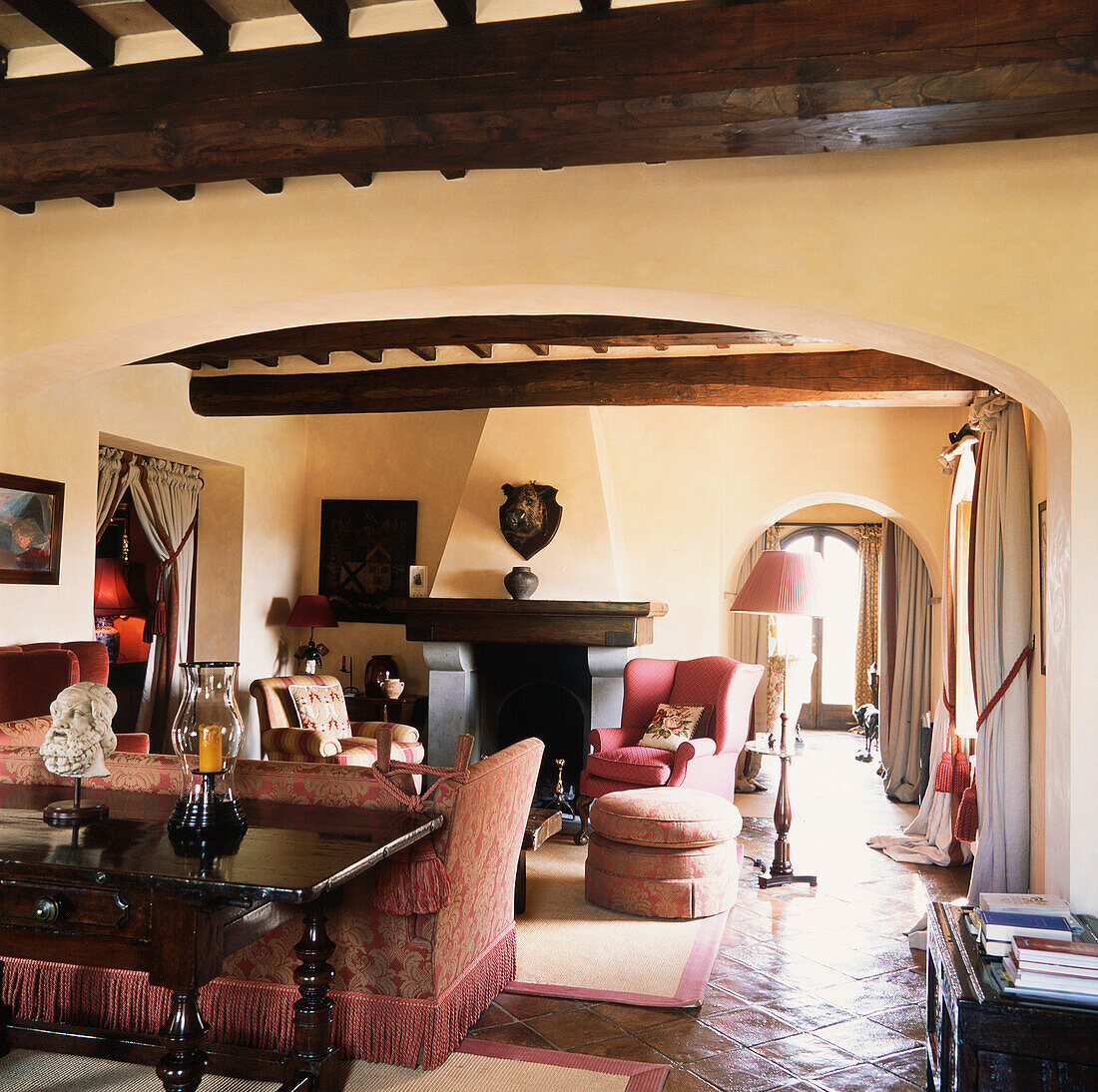 Living room with fireplace