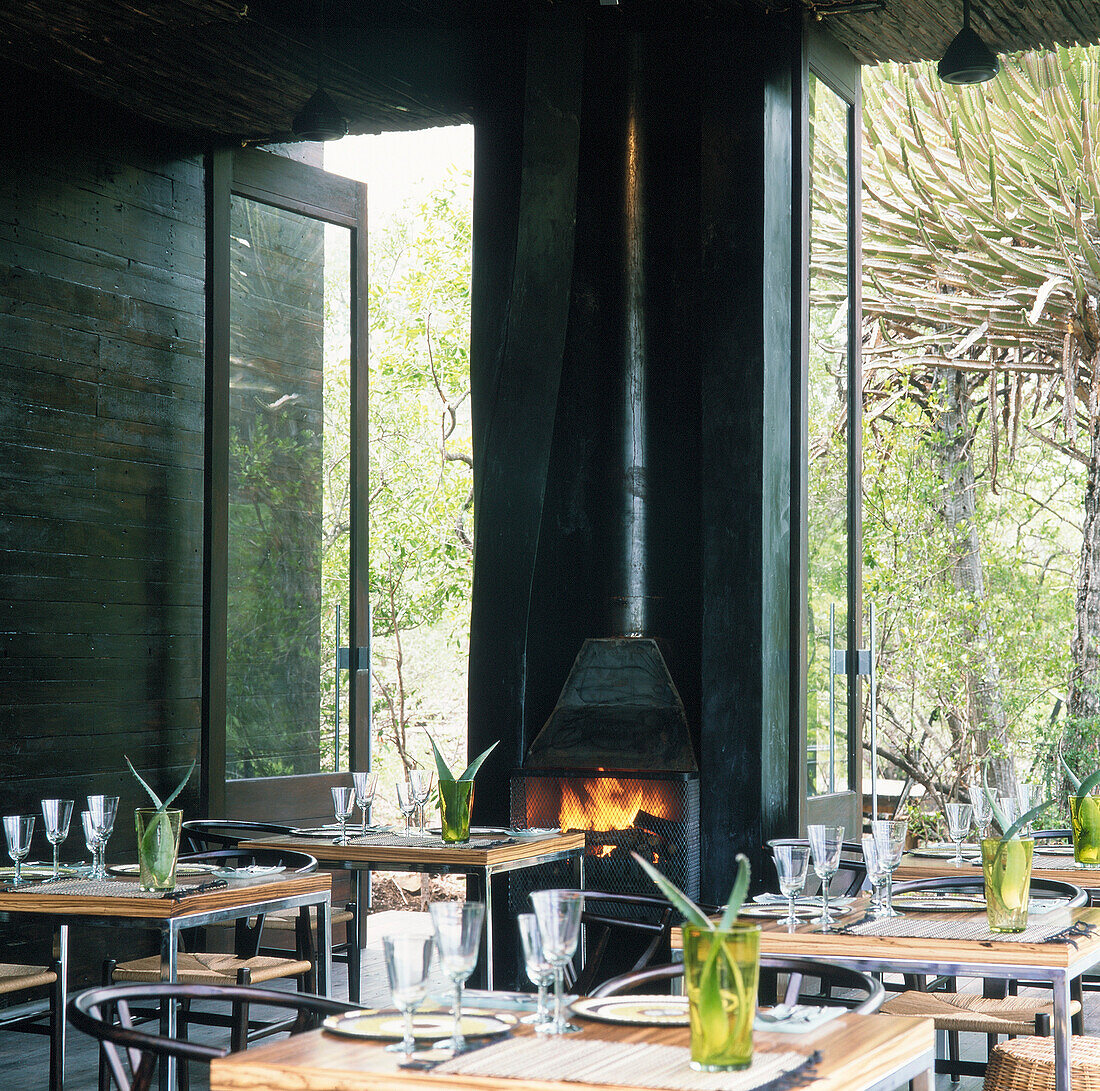 Restaurant with open fire